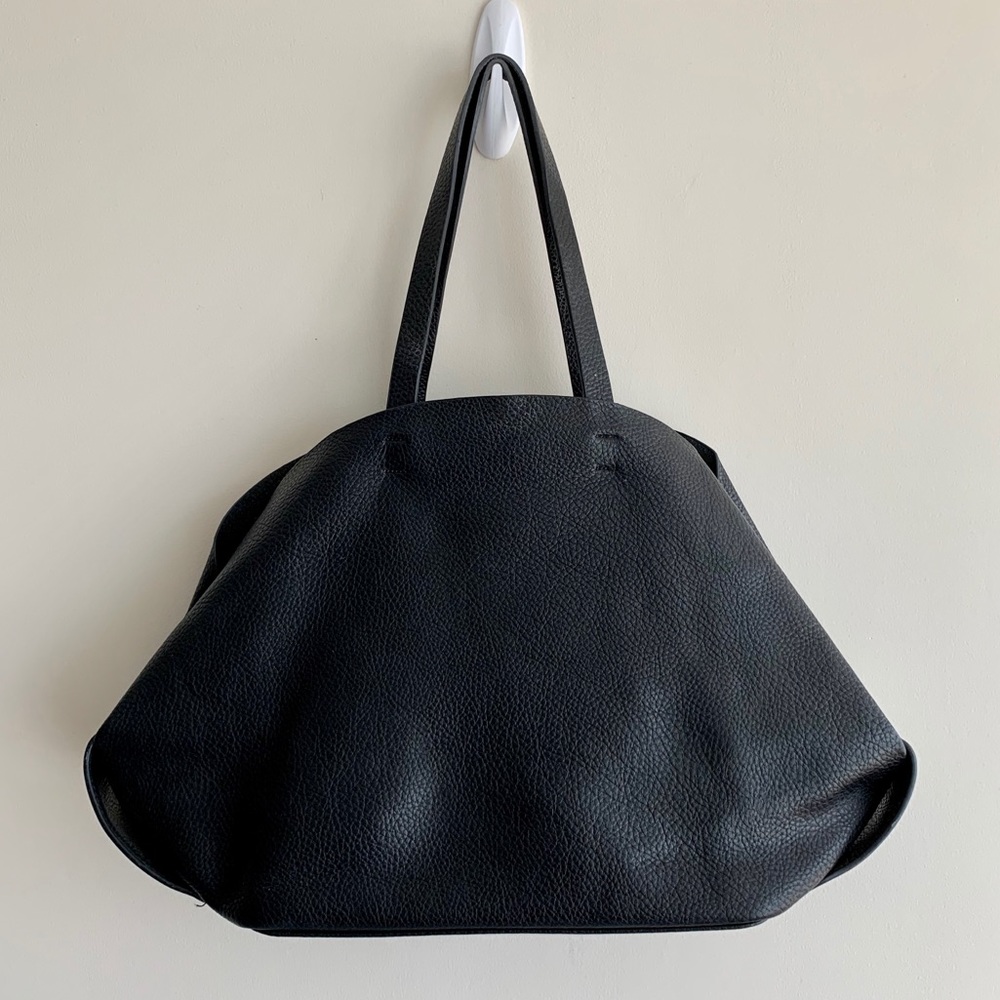 ZARA | Black Faux Leather Hobo Bag